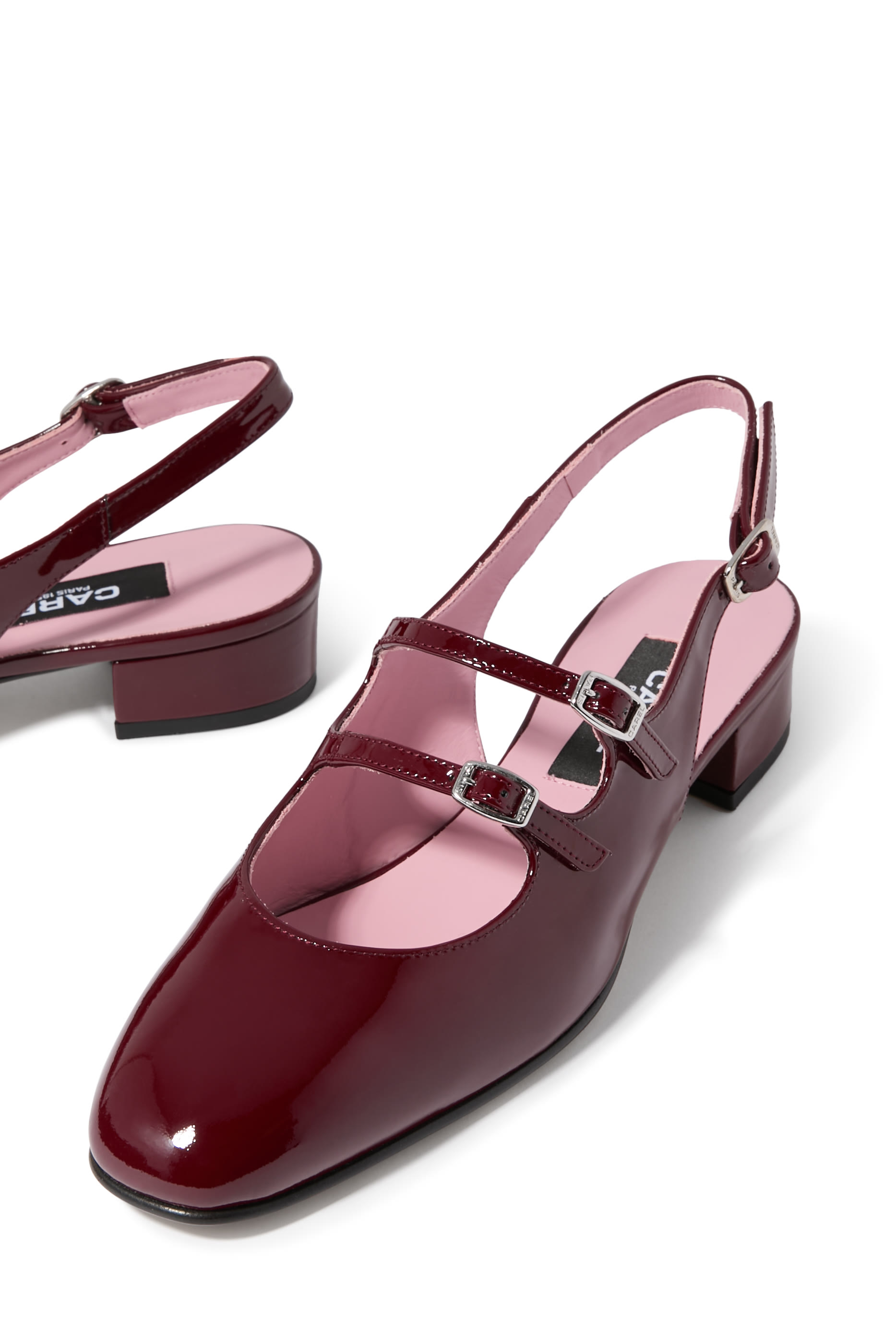P&ecirc;che Patent Leather Slingback Mary Janes