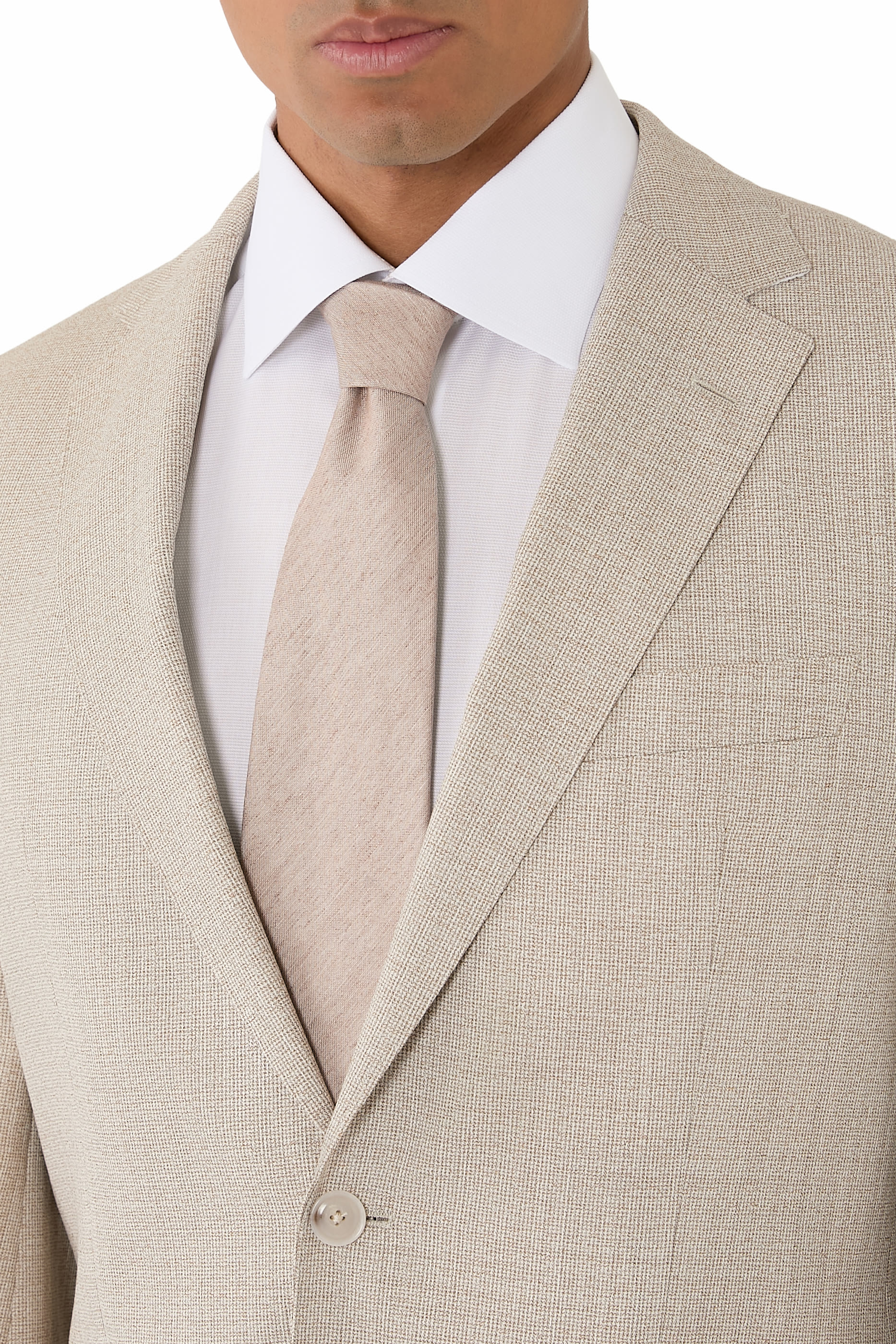 Solid Woven Linen Silk Tie