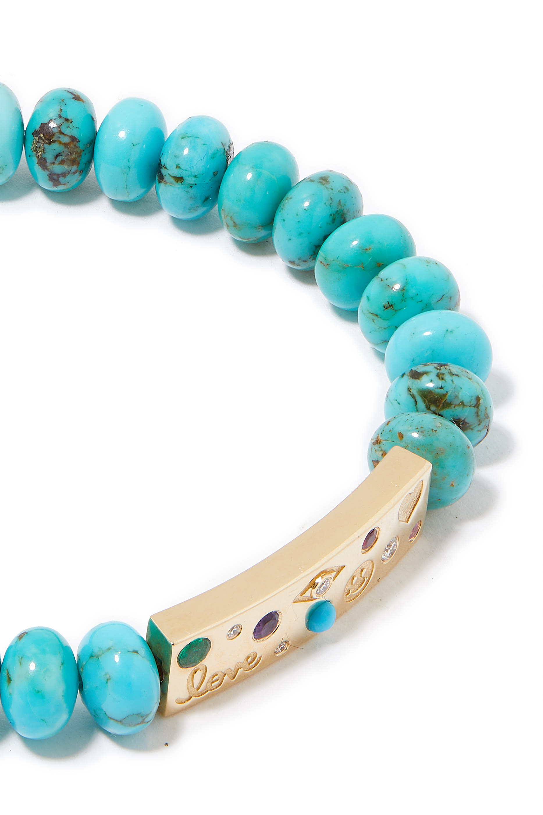 Iconography Bar Beaded Bracelet, 14k Yellow Gold & Diamonds, Beads