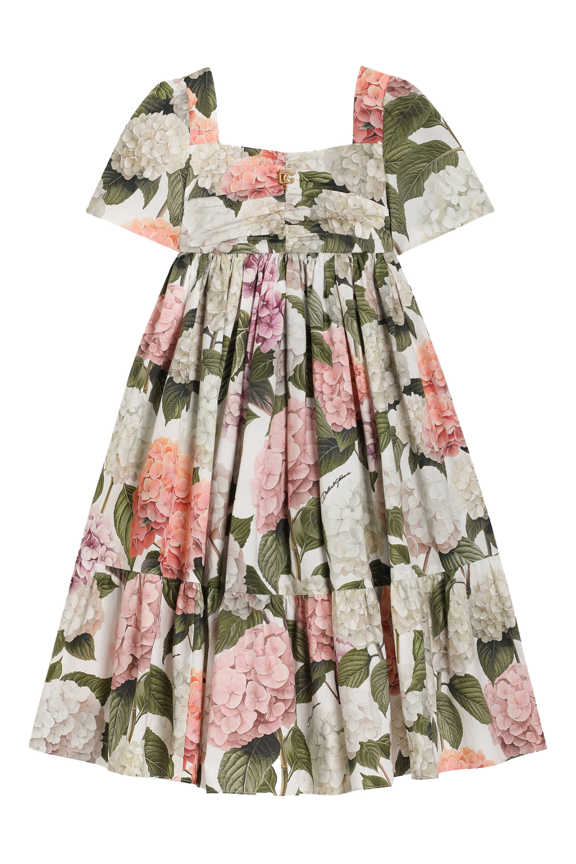 Kids Hydrangea-Print Poplin Dress