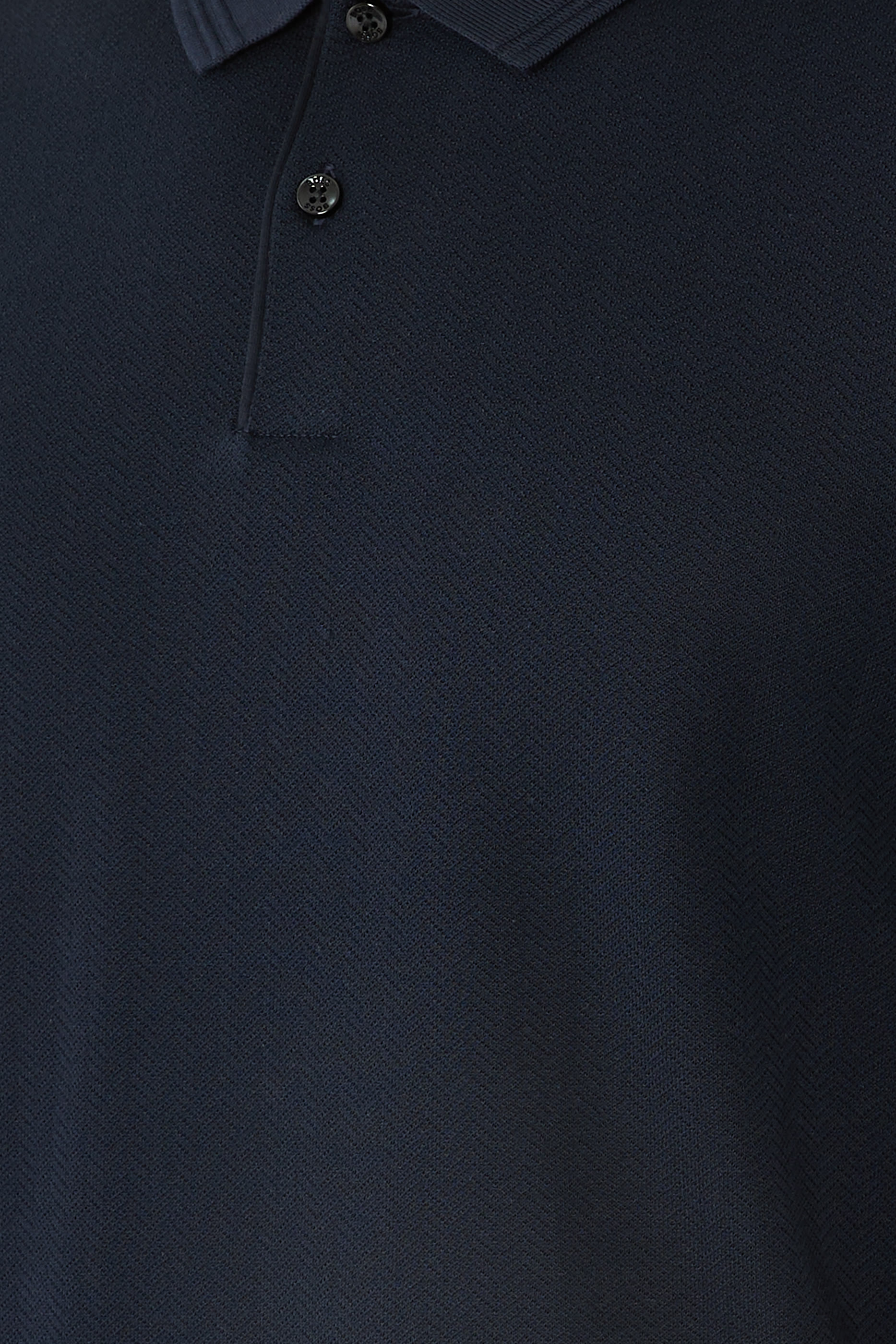Cotton Polo Shirt with Herringbone Structure