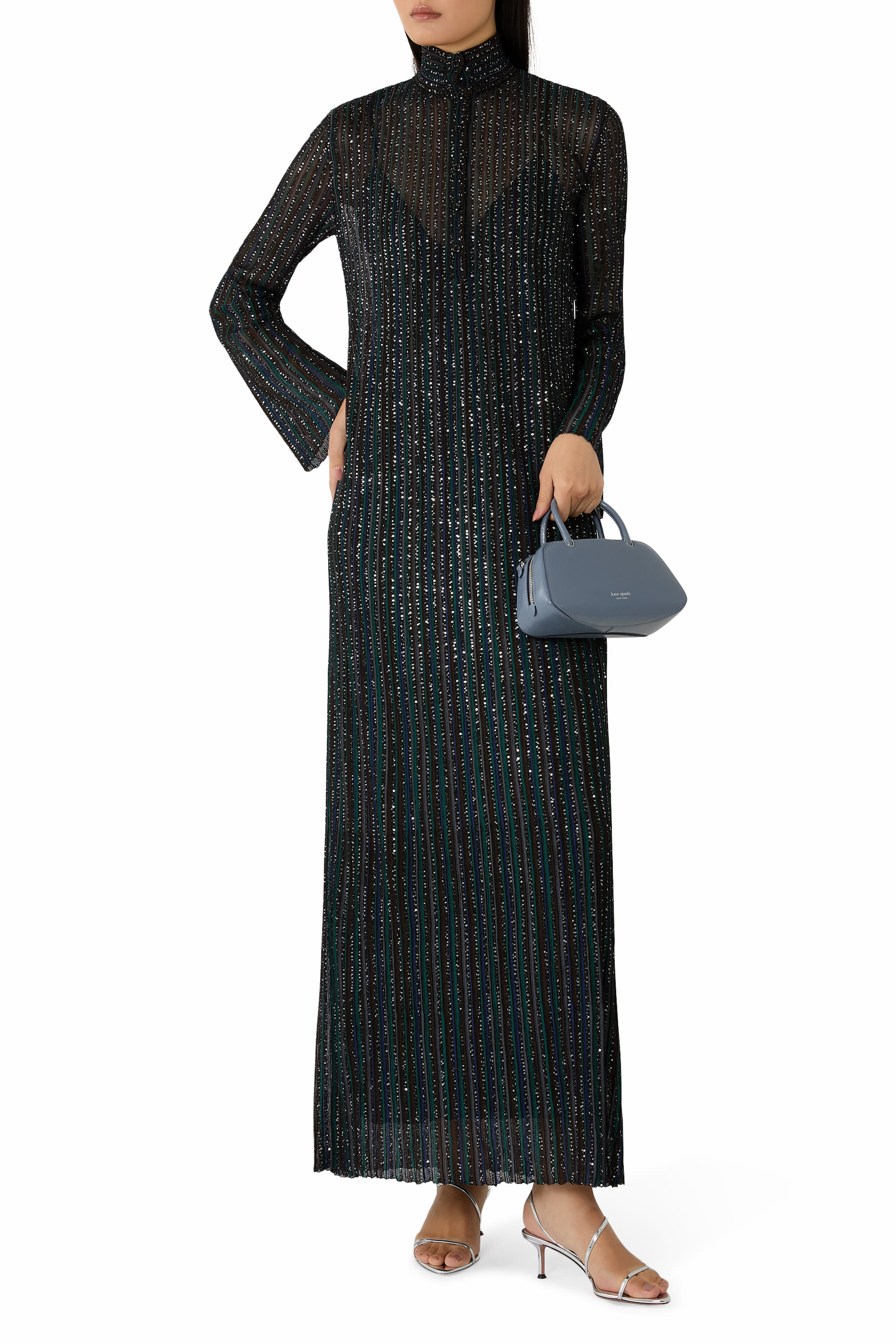  Partialized Sequinned Knit Dress 