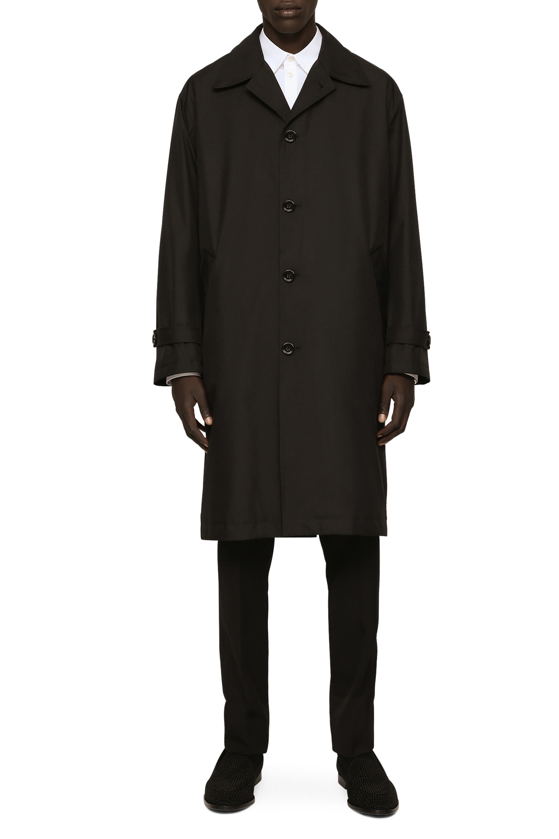 Nylon Trench Coat with Logo Tag