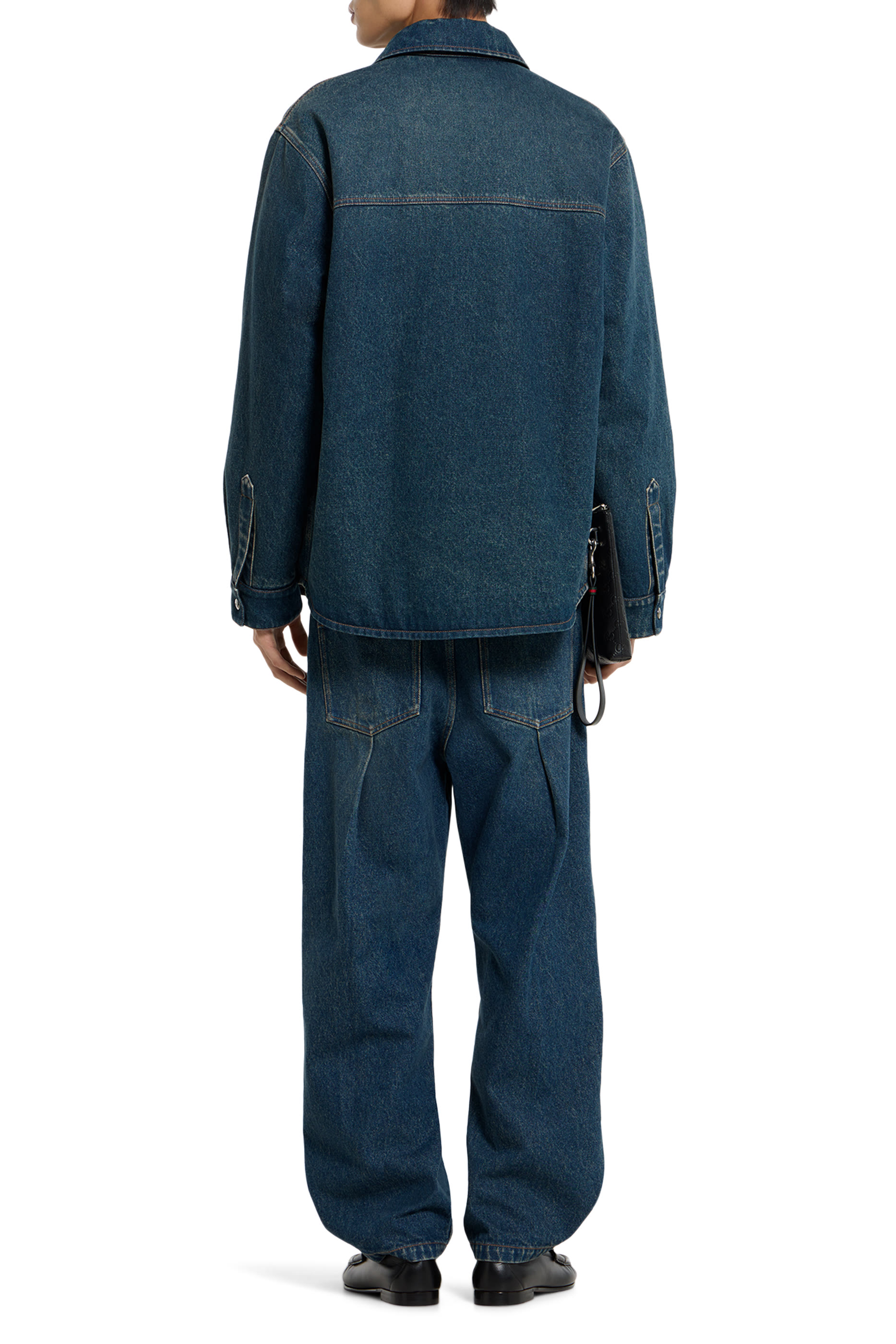 Reversible Padded Denim and Nylon Shirt