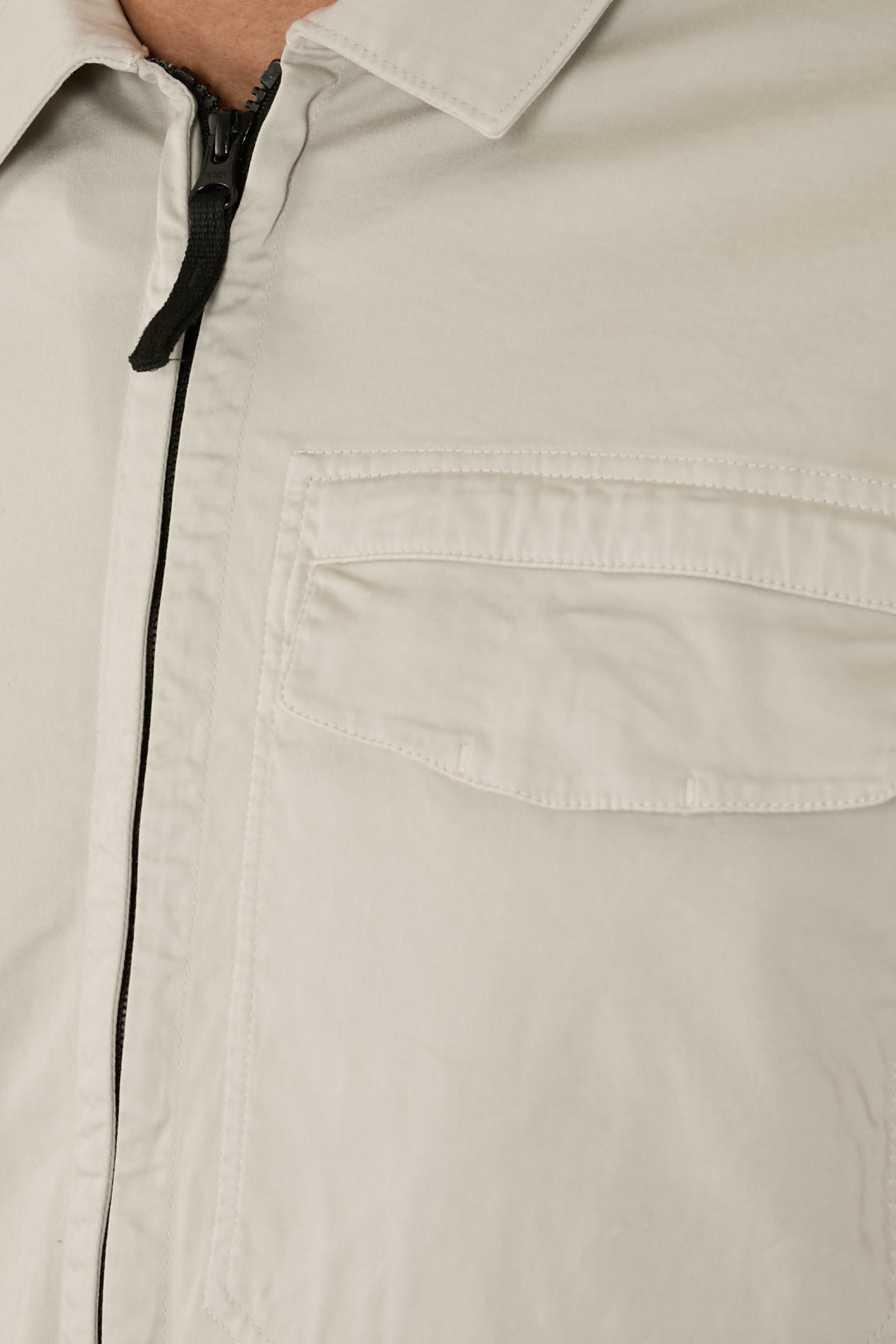 Logo Patch Concealed Zip Overshirt