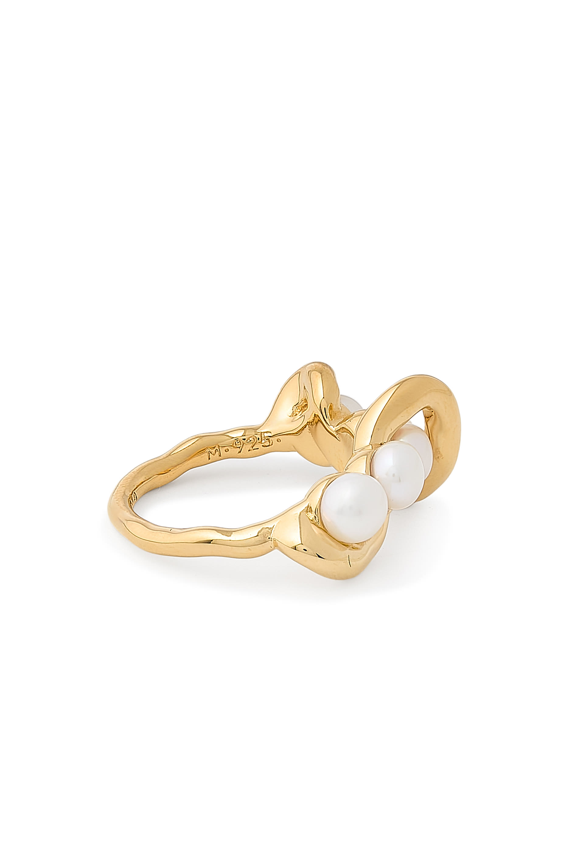 Molten Pearl Twisted Stacking Ring