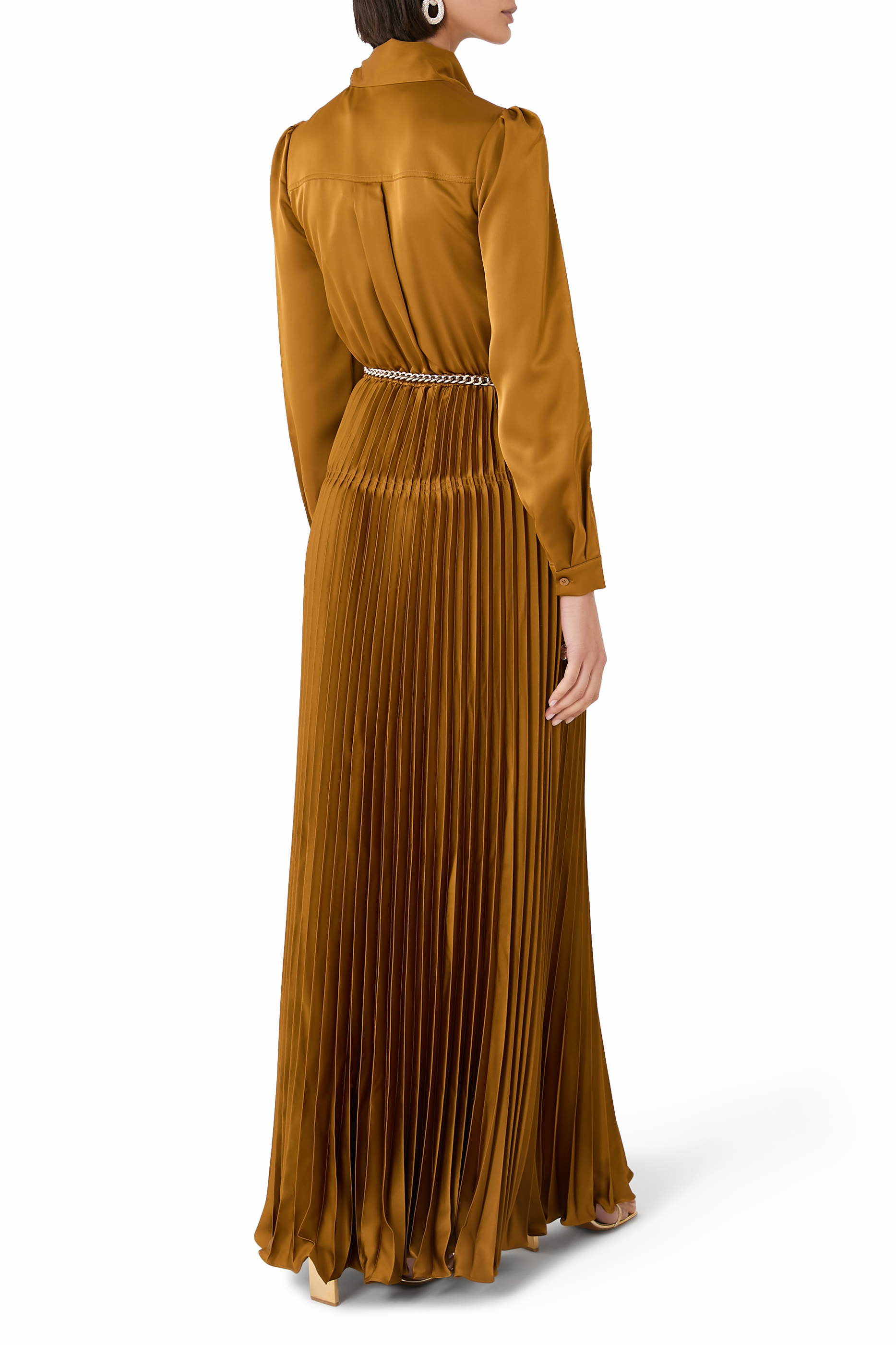 Satin Pussy Bow Maxi Dress