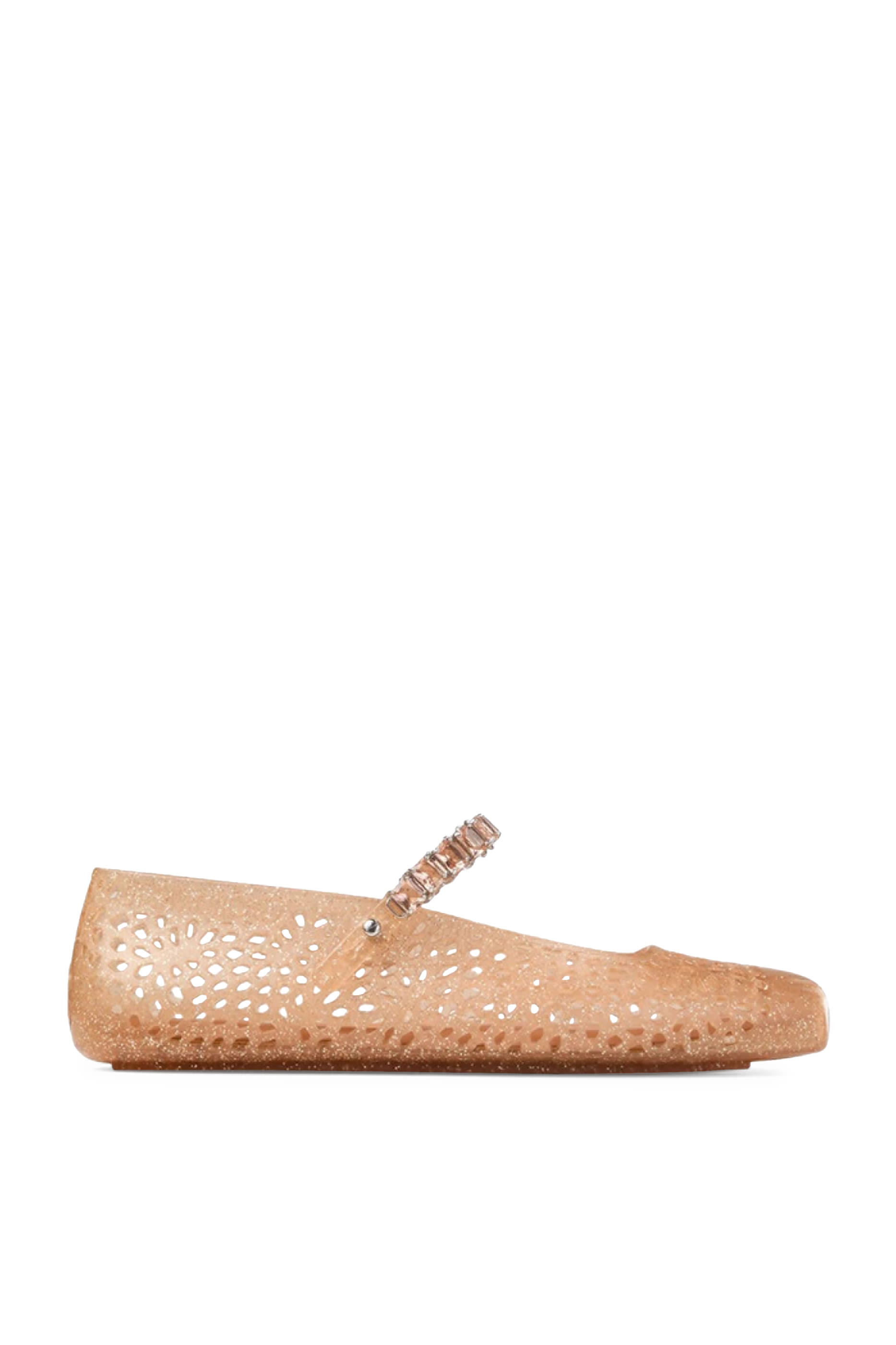 Jelly Ballerina Flats with Crystal Embellishment