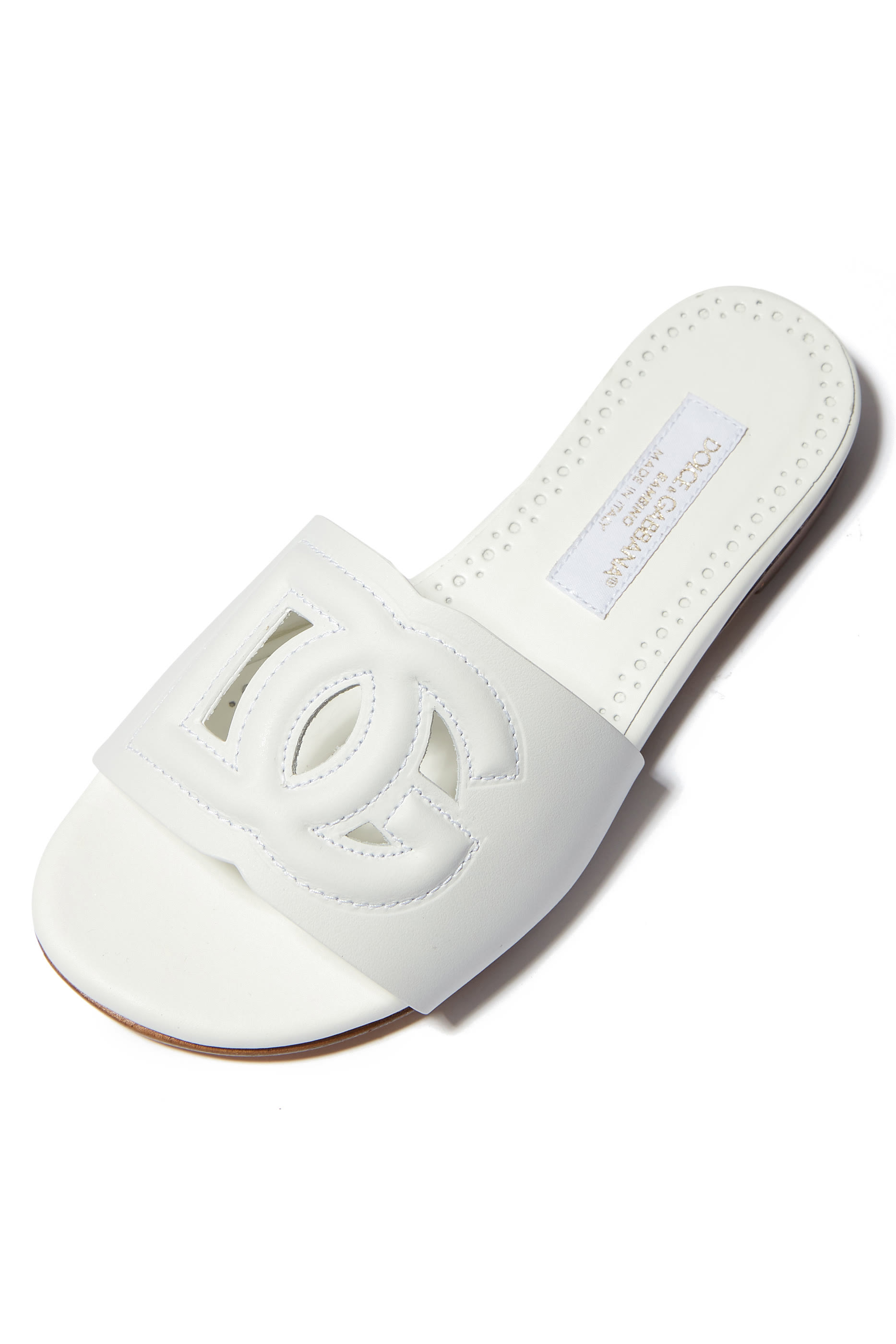 Kids DG Logo Leather Slides