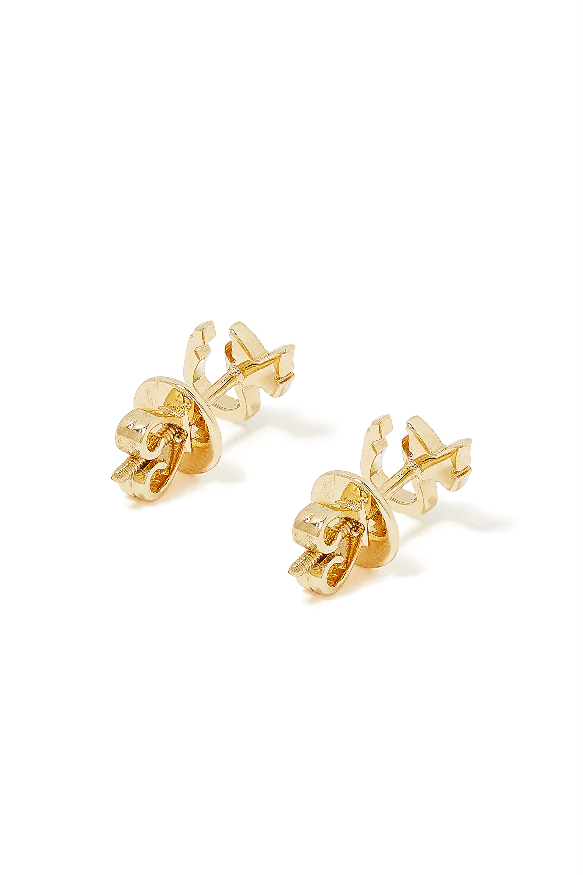 Kids Tiny Bling Butterfly Earrings, 18k Yellow Gold & Enamel