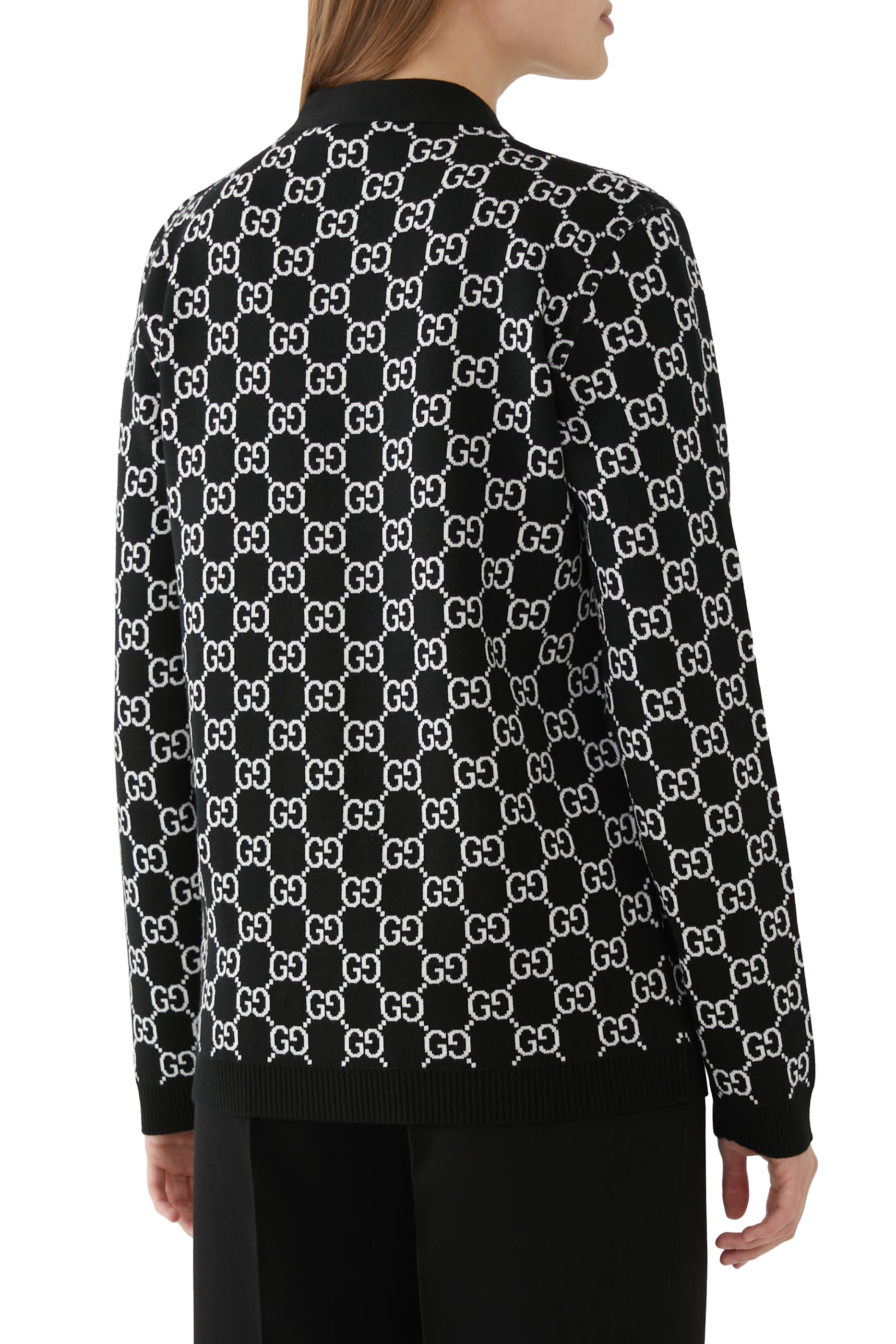 Reversible GG Wool Jacquard Cardigan