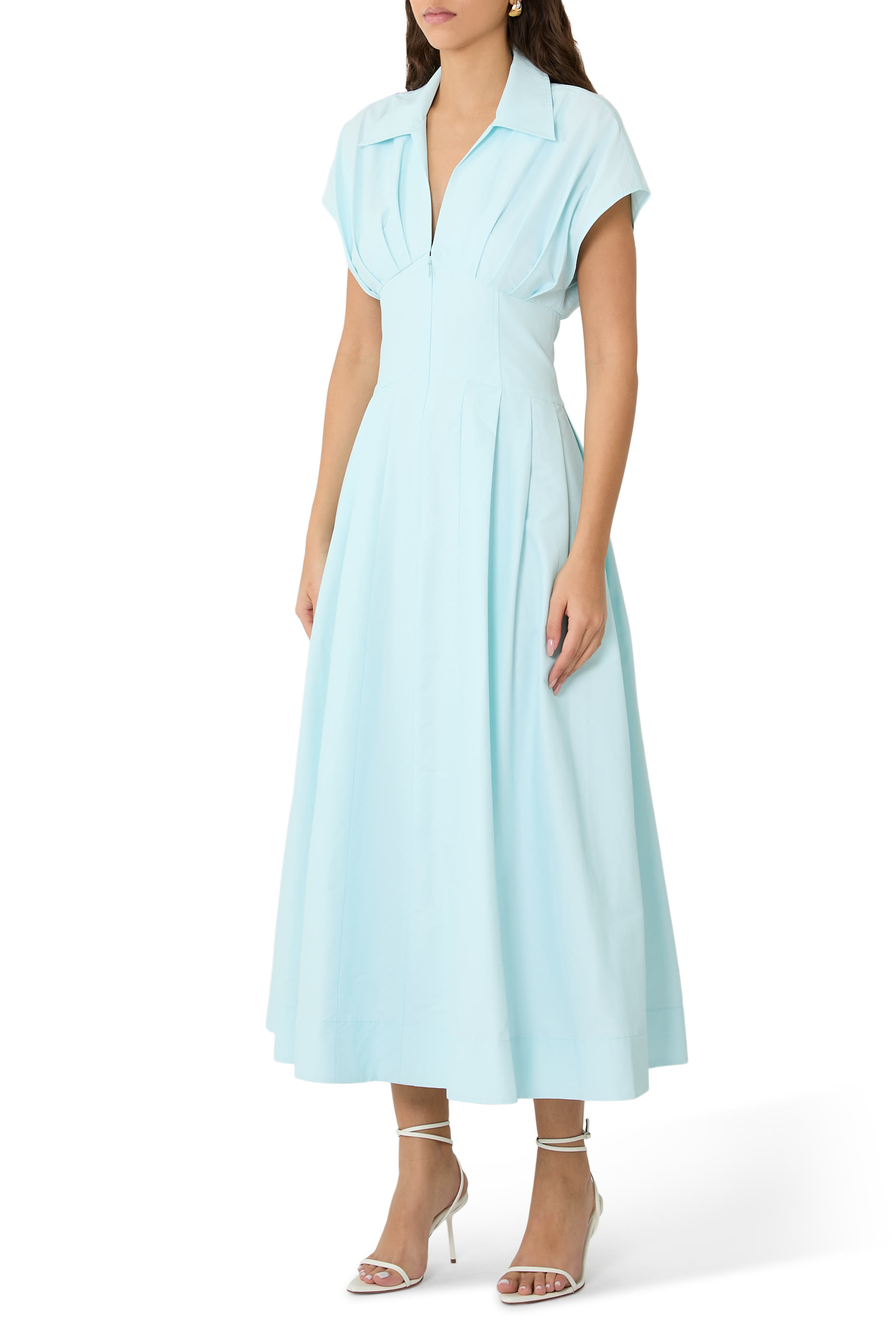 Farlow Cotton Faille Midi Dress 