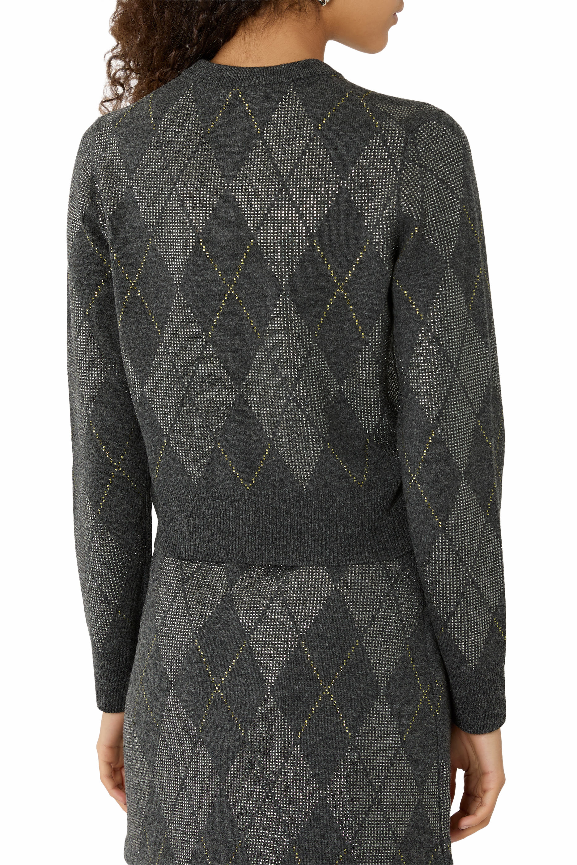  Crystal Hotfix Cropped Cardigan 