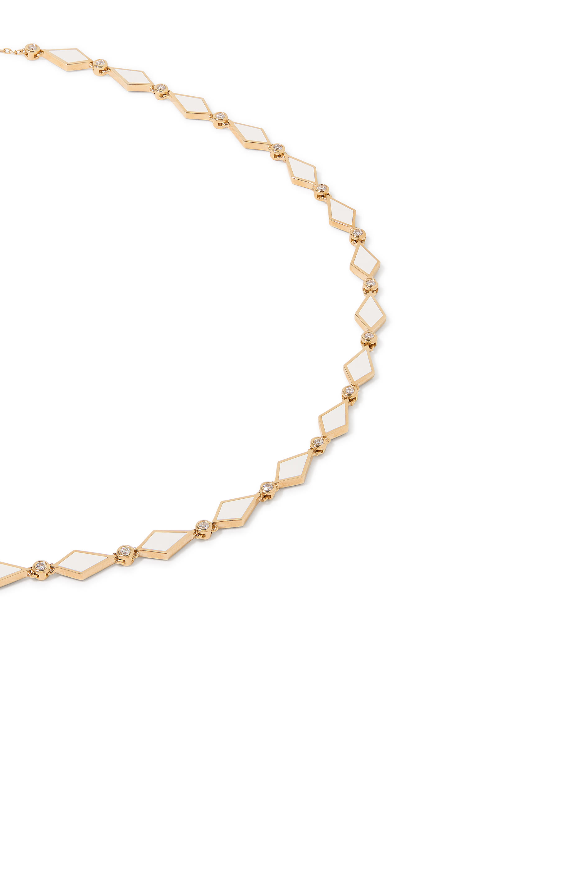 Mosaic Choker, 18K Yellow Gold with Enamel & Diamonds
